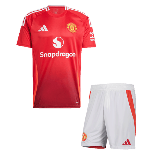 Men's Manchester United Home Football Shirt Kit (Shirt+Shorts) 2024/25 Football Kit UK