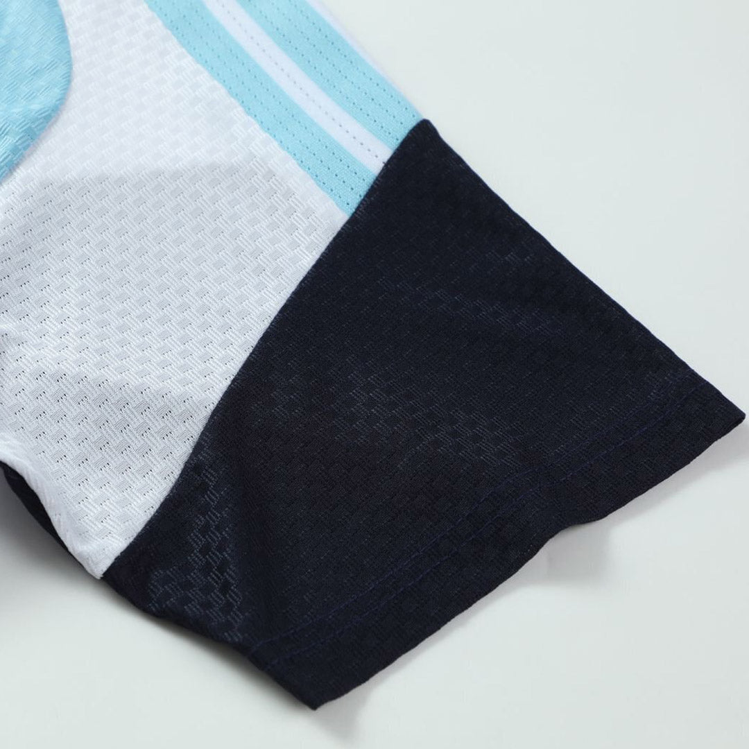 Versão Do Jogador Argentina Copa do Mundo Camisa Conjunto(Camisa+Calções) 2026 Branco